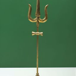 Exotic India Gold-Toned Lord Shiva's Trishul Brass Religious Idol Showpiece-image-30
