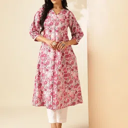 GULMEHAK Women Ethnic Motifs Printed A-Line Cotton Kurta-picture-7