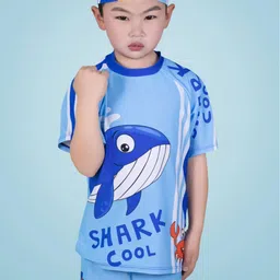 Lebami Boys Printed T-Shirt Shorts & Cap 3-Piece Swimset-image-24
