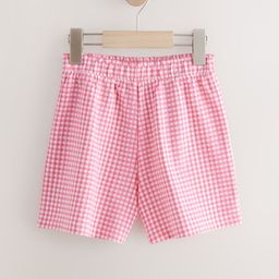 NEXT Kids Girls Checked Pure Cotton Mid-Rise Shorts-picture-21