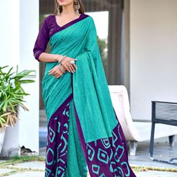 Anouk Pure Cotton Half and Half Saree-image-91
