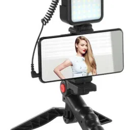 MADSWAS Portable Vlogging Kit Video Recording Equipment with Tripod Fill Light Mic M3 Tripod Kit, Monopod Kit-image-0