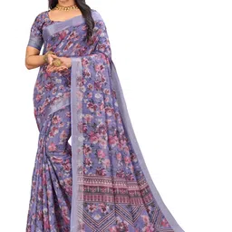 PARVOTSAV Purple Linen Blend Saree-image-41