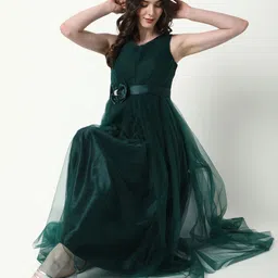 SHOWOFF Women Net Fit & Flare Maxi Dress-picture-5