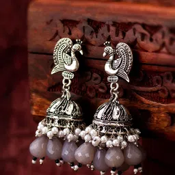 aadita Beaded & Kundan Studded Classic Jhumkas-image-39