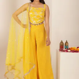 DEASHA INDIA Woven Design Georgette Top & Palazzos With Dupatta-picture-32