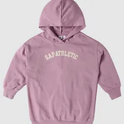 GAP Girls Brand Logo Printed Relaxed Fit Hooded Pullover Sweatshirt-image-53