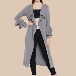Hypernation Open Front Pure Cotton Longline Shrug-17