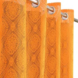 Galaxy Home Decor Orange Set of 2 Sheer Door Curtain-33