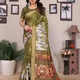 Moda Rapido Floral Zari Saree-image-9