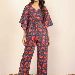 KAORI BY SHREYA AGARWAL Floral Printed Kaftan Top With Trousers Co-Ords-picture-12