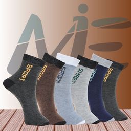 MJE Pack Of 6 Patterned Cotton Ankle Length Socks-picture-52