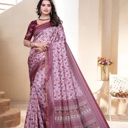 HERE&NOW Floral Silk Blend Saree-picture-0