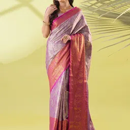 VILLAGIUS Woven Design Beads and Stones Ready to Wear Kanjeevaram Saree-37