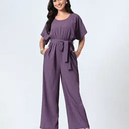 OTIRA Women Solid Short Sleeves Basic Jumpsuit-picture-24