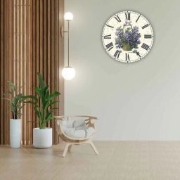 olive tree Flowers 15 Inches Classic Wooden Clock-picture-6
