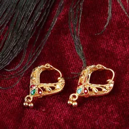 DIVASTRI Set Of 2 Gold Plated Contemporary Hoop Earrings-61