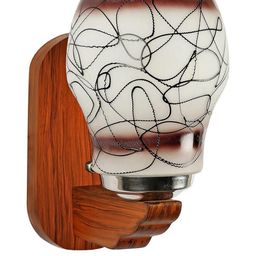 Somil Premium Designer Glass Wall / Night Lamp Elegant & Stylish Dcor Accent for Modern Interiors, color- Brown, White, Black, Size:- 19 X 26.5 X 29 CM-image-99