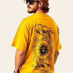 GESPO Graphic Printed Round Neck Short Sleeves Oversized Pure Cotton T-Shirt-image-56