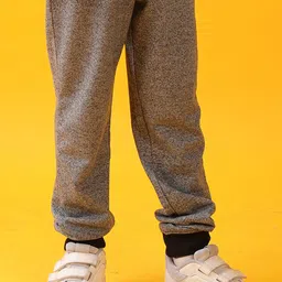 Anthrilo Boys Summer Black Melange Terry Boys Jogger - Black-image-33