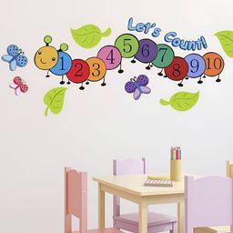 LANSTICK Green & Blue Number For Kids Printed Wall Sticker-image-87