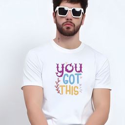 KaamBhari Typographic Printed Round Neck Pure Cotton T-shirt-image-90