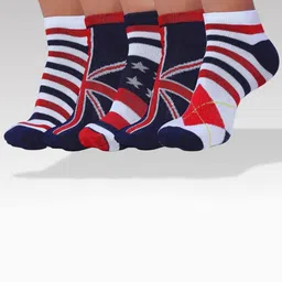 MJE Men Pack Of 5 Patterned Ankle Length Socks-image-85