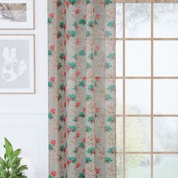Story@home Grey & Pink Floral Sheer Door Curtain-image-42