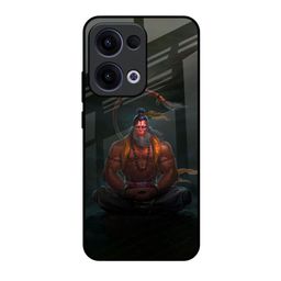 QRIOH Lord Hanuman Printed Oppo Reno13 5G Glass Back Case Mobile Accessories-image-87
