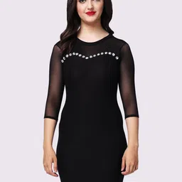 lola  dola Lola Dola Women Self Design Bodycon Mini Dress-picture-32