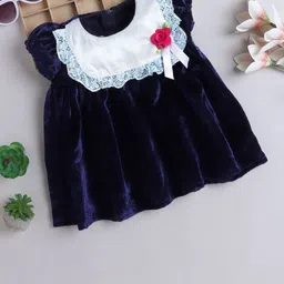 MANY FROCKS & Girls Solid Embellished Fit & Flare Dress-image-96