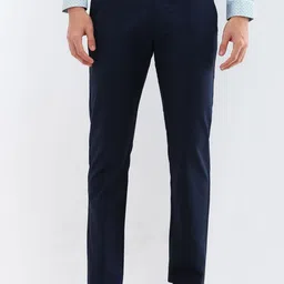 Allen Solly Men Cotton Solid Mid-Rise Slim Fit Formal Trousers-image-48
