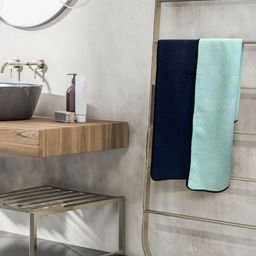 Myntra Elegant Homes Navy Blue & Blue 1 Other 650 GSM Bath Towel-image-96