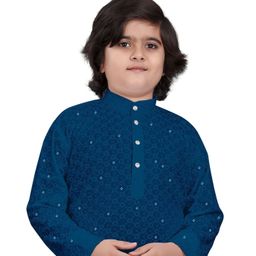 trustous Boys Embroidered Regular Sequinned Kurta with Pyjamas image 4