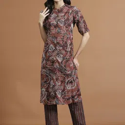 Meena Bazaar Women Floral Printed Kurta with Trousers-41