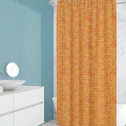 ArtzFolio Orange-Coloured Printed Waterproof Shower Curtain-11