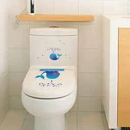 INDIAN ROYALS Blue Whale Printed Self-Adhesive & Durable Wall Sticker-image-3