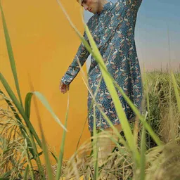 Eleven Brothers Quirky Printed Mandarin Collar Kurta With Trouser-image-66