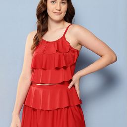 Muhuratam Women Red Nylon Swimwear-image-74