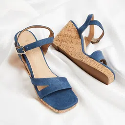 Ginger by Lifestyle Colourblocked Wedge Sandal Heels-17