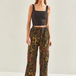 BIANCO LUCCI Women Floral Parallel Trousers-image-79