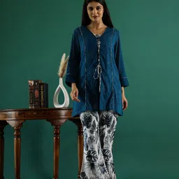 RangDeep Floral Pure Cotton Kurti with Trouser-picture-14