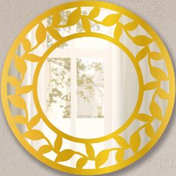 INDIAN ROYALS Gold Round Wall Acrylic Mirror Sticker-image-59