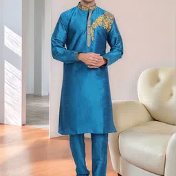 Moda Rapido Men Embroidered Regular Kurta with Pyjamas-picture-22