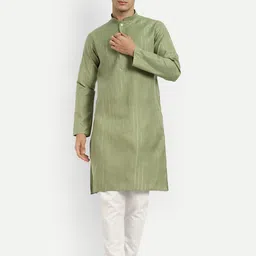 Leipzig Fashion Striped Mandarin Collar Kurta With Pyjamas-picture-20