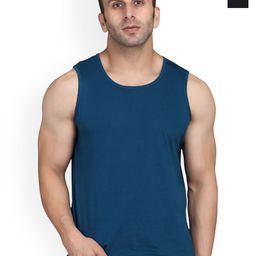 SLOWLORIS Pack Of 2 Sleeveless Bio Washed Combed Cotton Gym Vests-picture-19
