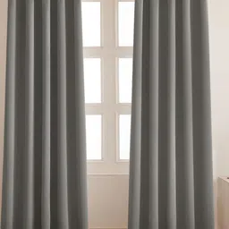 HOMEMONDE Grey 2 Pieces Black Out Door Curtains-image-82