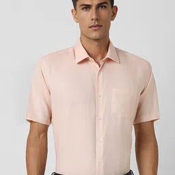 Van Heusen Men Spread Collar Solid Cotton Formal Shirt-image-86