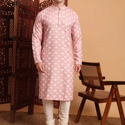 House of Pataudi Killer2 Chikankari Embroidered Cotton Mandarin Collar Kurta-picture-35