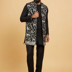 Twamev Men Embroidered Regular Kurta with Trousers-image-14